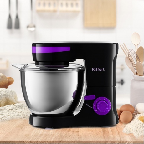 Миксер планетарный Kitfort КТ-3044-1 черно-фиолетовый - фото 10