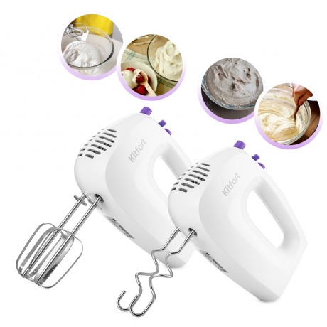 Миксер Kitfort КТ-3071-1 бело-фиолетовый - фото 3