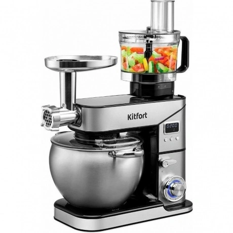 Миксер планетарный Kitfort КТ-3413 2000Вт серебристый/черный