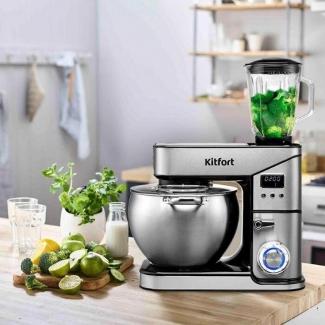 Миксер планетарный Kitfort КТ-3413 2000Вт серебристый/черный - фото 4