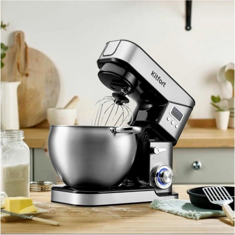 Миксер планетарный Kitfort КТ-3413 2000Вт серебристый/черный - фото 5