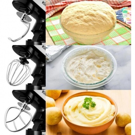 Миксер планетарный Kitfort КТ-3413 2000Вт серебристый/черный - фото 8