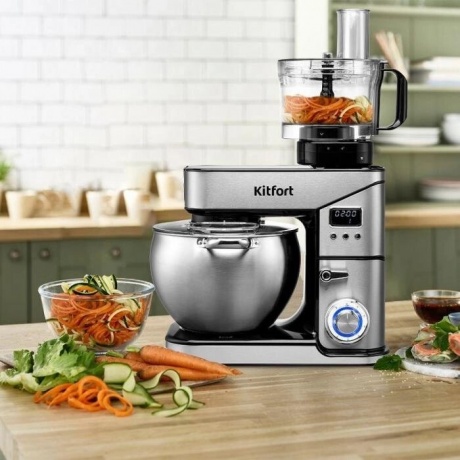 Миксер планетарный Kitfort КТ-3413 2000Вт серебристый/черный - фото 10