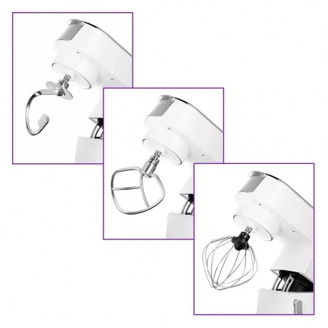 Миксер планетарный Kitfort КТ-3436-2 белый - фото 4