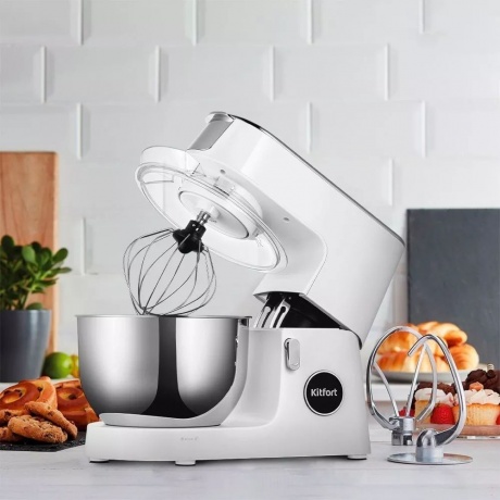 Миксер планетарный Kitfort КТ-3436-2 белый - фото 7