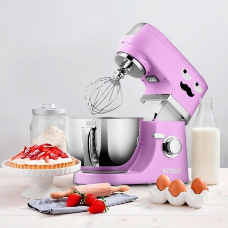Миксер планетарный цельнометаллический Kitfort КТ-3423-2 сиреневый - фото 8