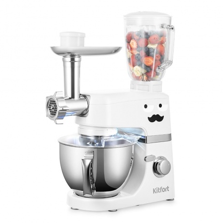 Миксер планетарный цельнометаллический Kitfort КТ-3423-1 белый - фото 1