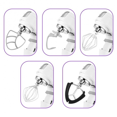 Миксер планетарный цельнометаллический Kitfort КТ-3423-1 белый - фото 3