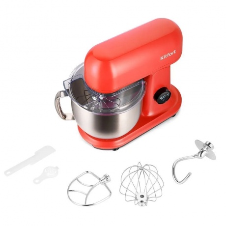 Миксер планетарный цельнометаллический Kitfort КТ-3473-1 красный - фото 2
