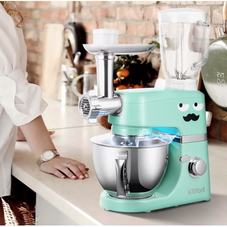 Миксер планетарный цельнометаллический Kitfort КТ-3423-3 лазурный - фото 2