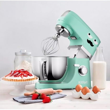 Миксер планетарный цельнометаллический Kitfort КТ-3423-3 лазурный - фото 4