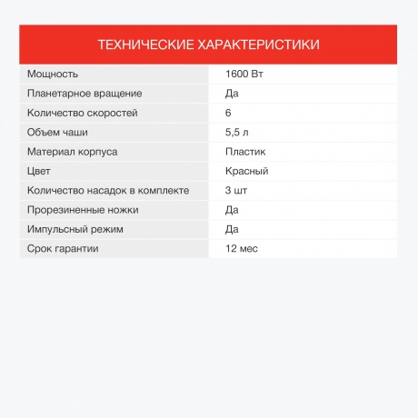 Миксер планетарный Starwind SPM7170 1900Вт гранатовый - фото 20
