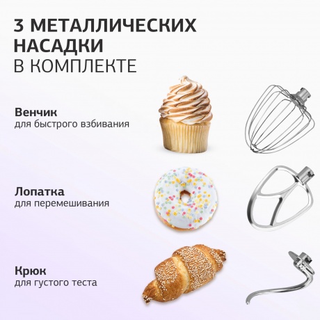 Миксер планетарный Starwind SPM6161 1300Вт мятный - фото 8