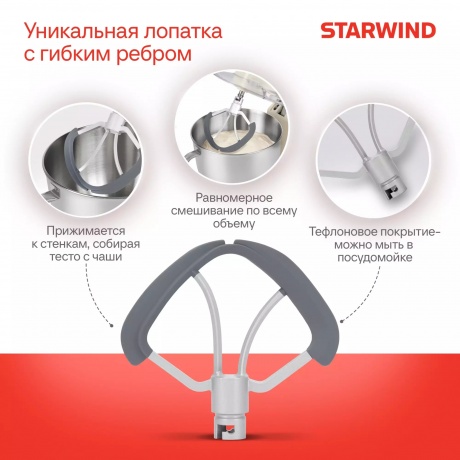 Миксер планетарный Starwind SPM4173 1800Вт кремовый - фото 18