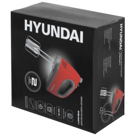Миксер ручной Hyundai HYM-H4511 500Вт красный/серый - фото 19