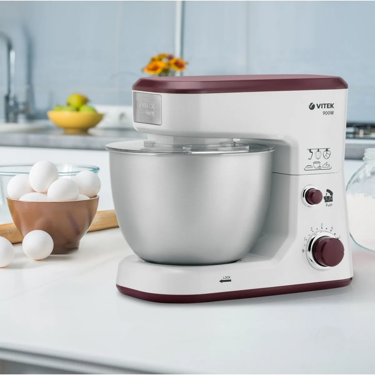 Миксер планетарный Vitek VT-1432 900Вт белый - фото 5