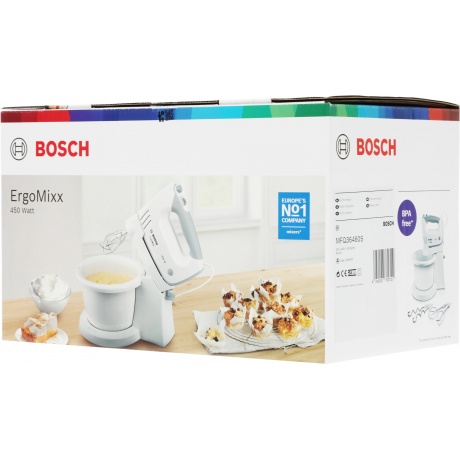 Миксер Bosch MFQ36460S с чашей, 450Вт белый/серый - фото 17