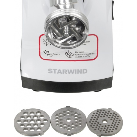 Мясорубка Starwind SMG2481 1800Вт белый/черный - фото 12