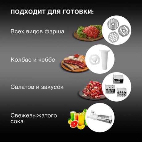 Мясорубка Hyundai HY-MG4422 1200Вт черный/серебристый - фото 12