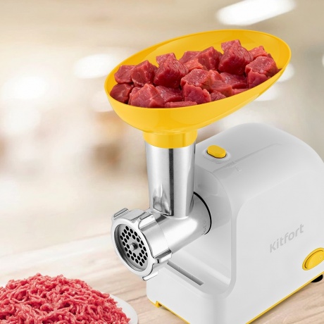 Мясорубка Kitfort КТ-2113-2 белый/желтый - фото 7