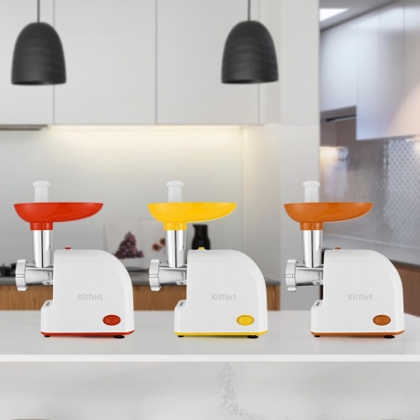 Мясорубка Kitfort КТ-2113-2 белый/желтый - фото 8