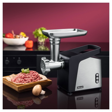 Мясорубка Rondell RDE-1455 2000Вт стальной - фото 3