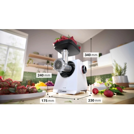 Мясорубка Bosch MFWS609W 2100Вт белый/черный - фото 11