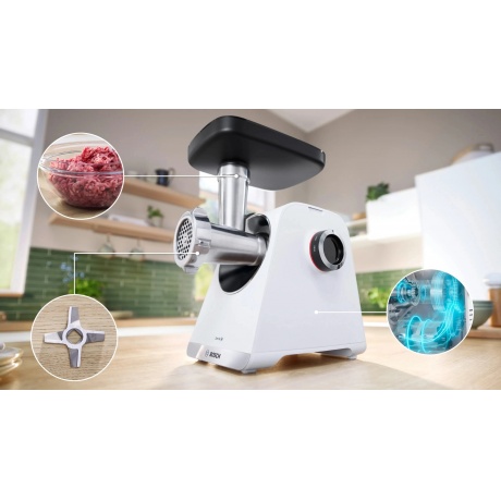 Мясорубка Bosch MFWS609W 2100Вт белый/черный - фото 12