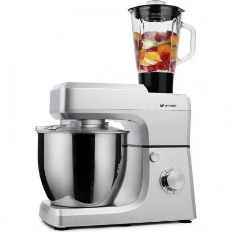 Кухонный комбайн Kitfort КТ-1339-1 серебристый металлик