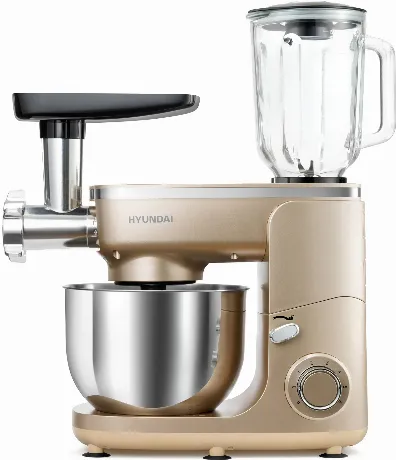 Кухонная машина Hyundai HYMS7451 планетар.вращ. 1400Вт золотисты...