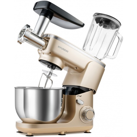 Кухонная машина Hyundai HYMS7451 планетар.вращ. 1400Вт золотистый - фото 2