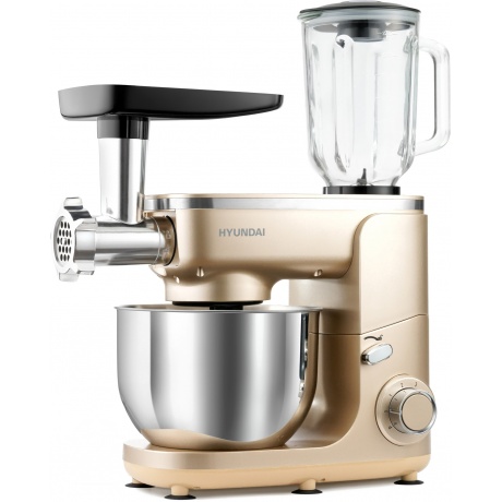 Кухонная машина Hyundai HYMS7451 планетар.вращ. 1400Вт золотистый - фото 3