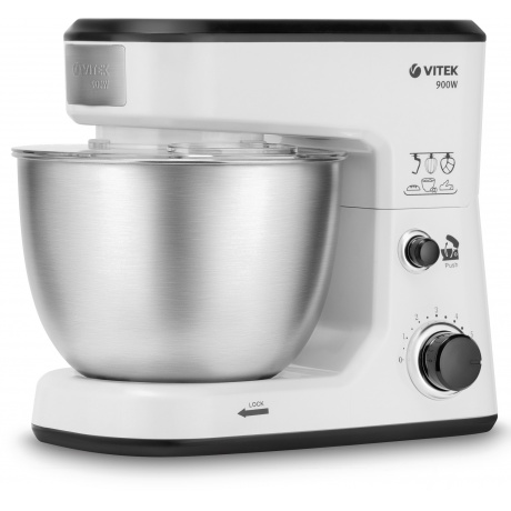 

Кухонная машина Vitek VT-1438 планетар.вращ. 900Вт белый/черный