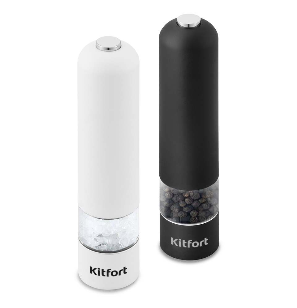 Перечница электрическая Kitfort KT-2027 черный/белый