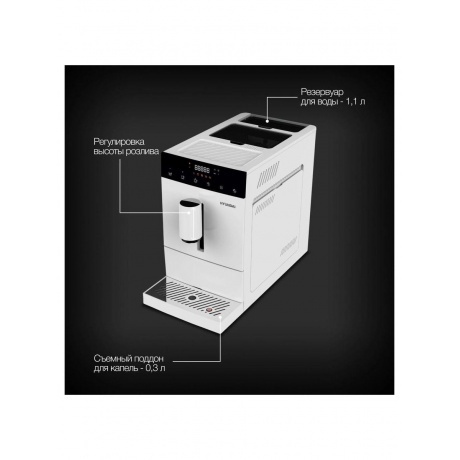 Кофемашина Hyundai HAM-4400 1350Вт белый/черный - фото 22