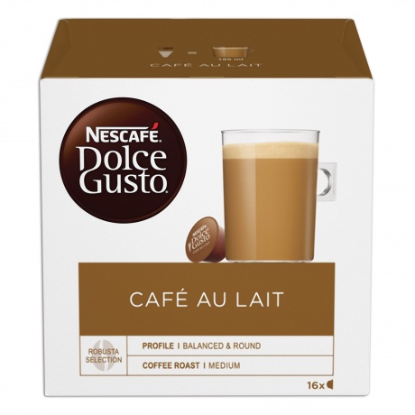 Капсулы Nescafe Dolce Gusto Cafe au lait 16шт 12148061 - фото 1