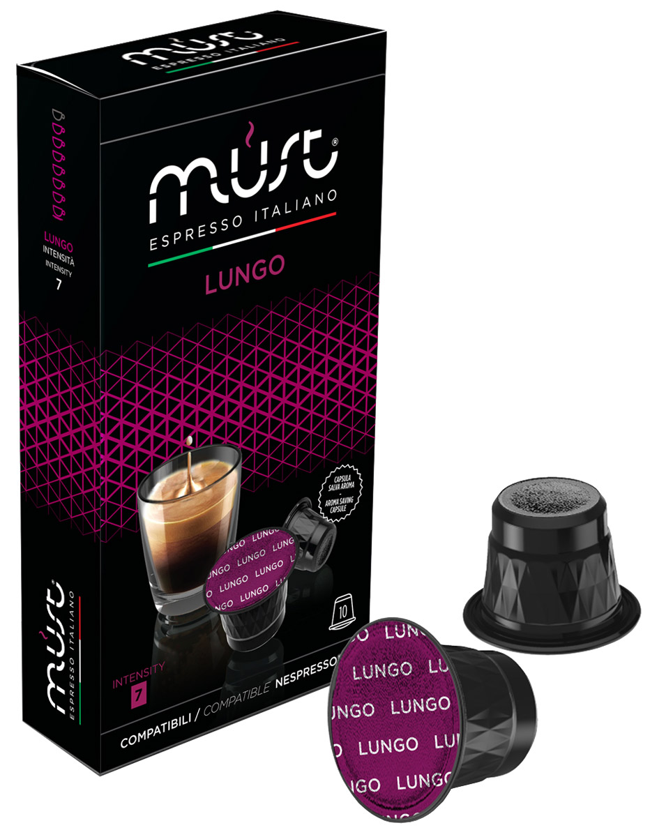 Капсулы кофе Must Lungo совместимые с Nespresso 10шт капсулы кофе блюз стретто 3 55г 10шт