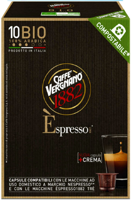 Капсулы Caffe Vergnano Espresso Bio Arabica 100% 10шт