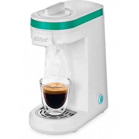 Капсульная кофемашина Kitfort КТ-7122-2 бело-зеленый