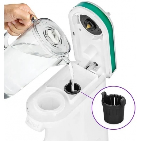 Капсульная кофемашина Kitfort КТ-7122-2 бело-зеленый - фото 3