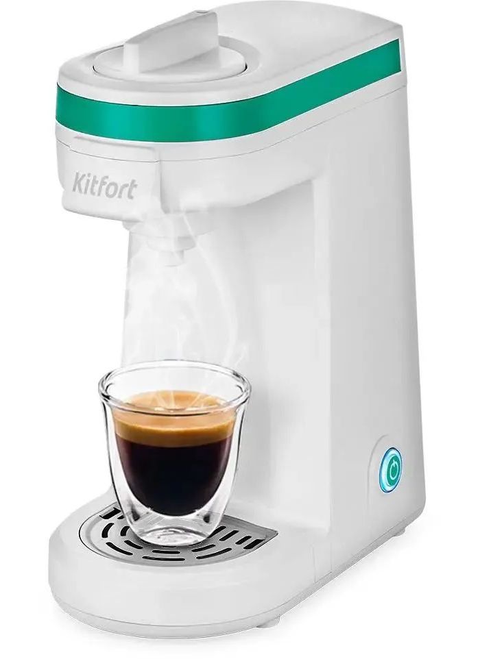 Кофеварка капсульная Kitfort КТ-7122-2 бело-зеленый кофе в капсулах single cup americano strong