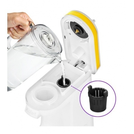 Капсульная кофемашина Kitfort КТ-7122-3 бело-желтый - фото 4