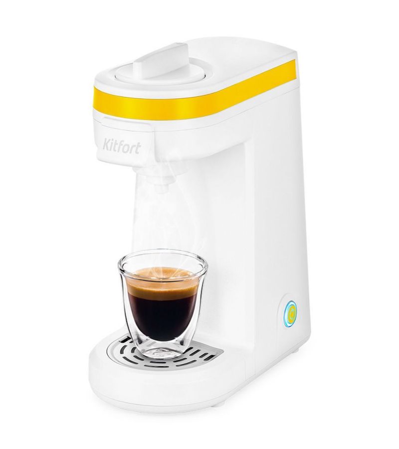 Кофеварка капсульная Kitfort КТ-7122-3 бело-желтый кофе в капсулах single cup сицилийский апельсин