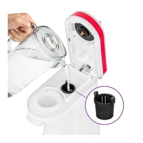 Капсульная кофемашина Kitfort КТ-7122-1 бело-малиновый - фото 4