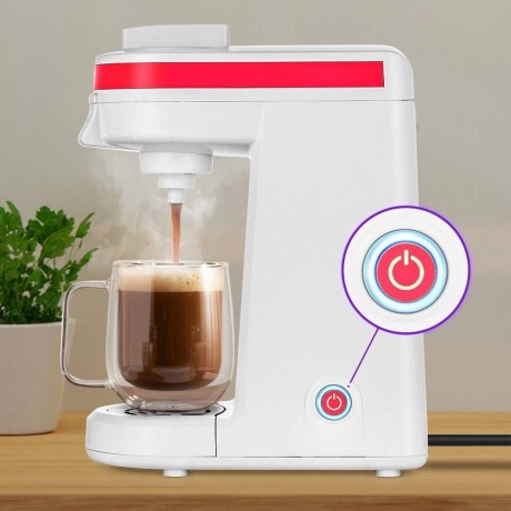 Капсульная кофемашина Kitfort КТ-7122-1 бело-малиновый - фото 7