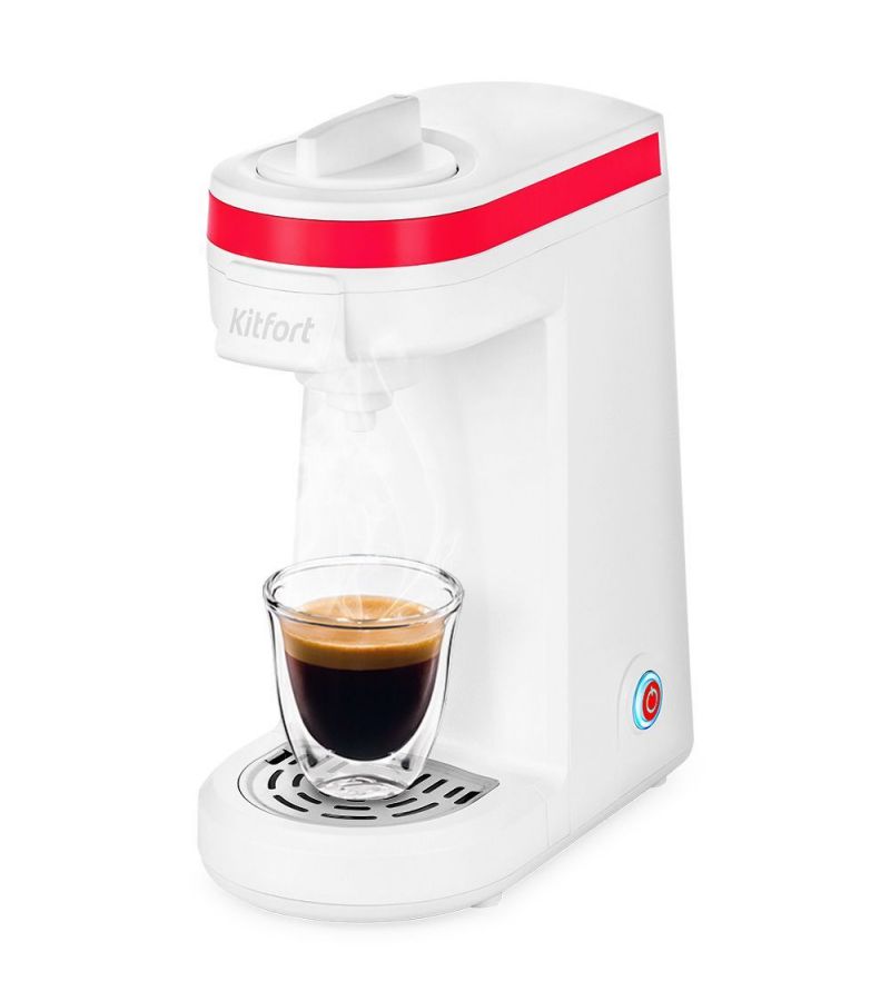 Кофеварка капсульная Kitfort КТ-7122-1 бело-малиновый кофе в капсулах single cup vanilla