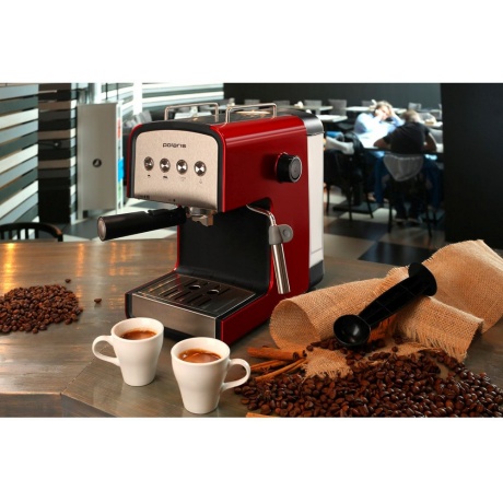 Кофеварка эспрессо Polaris PCM 1516E Adore Crema 850Вт красный - фото 6