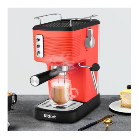 Кофеварка Kitfort КТ-7180-1 черно-красный - фото 10