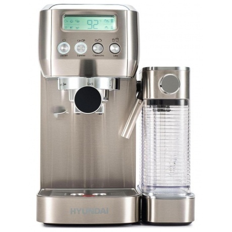 Кофеварка рожковая Hyundai HEM-9999 1350Вт серебристый - фото 1