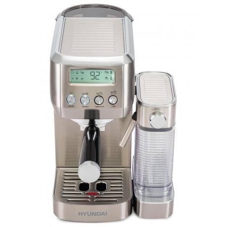 Кофеварка рожковая Hyundai HEM-9999 1350Вт серебристый - фото 2